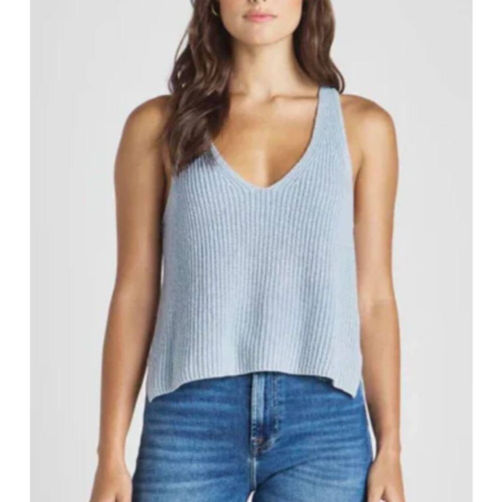 Splendid Light Blue Ribbed Tank Top